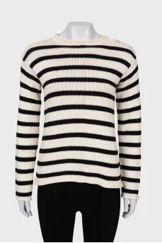 Black and white striped sweater