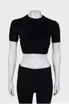 Black short pile top