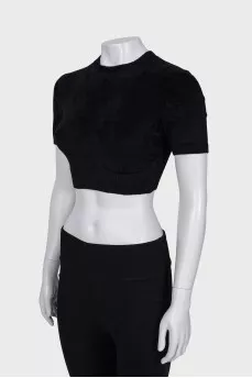 Black short pile top