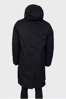 Men's black jacket with a hood
