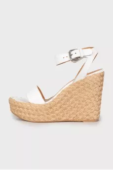 White wedge sandals