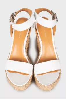 White wedge sandals