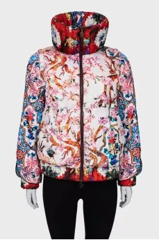 Down jacket in bright print