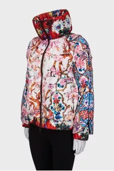 Down jacket in bright print
