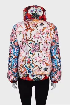 Down jacket in bright print
