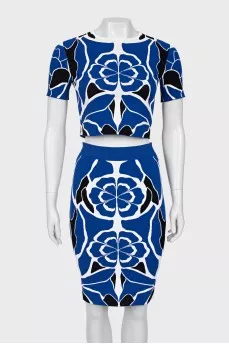 Printed skirt suit