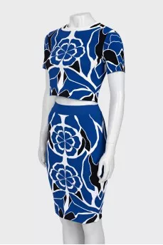 Printed skirt suit