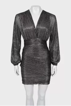 Semi-sheer dress with lurex