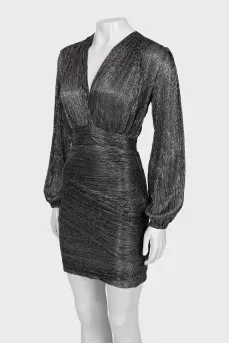 Semi-sheer dress with lurex