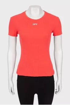Pink ribbed T-shirt