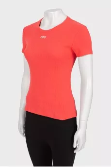 Pink ribbed T-shirt
