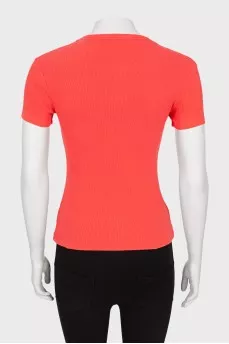 Pink ribbed T-shirt
