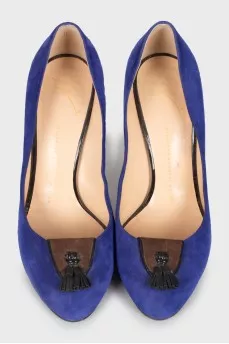 Blue shoes with decor