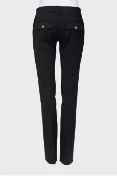 Wool pants with gold-tone hardware