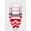 Striped sweater with embellished pockets