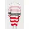 Striped sweater with embellished pockets