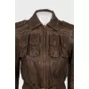 Distressed leather jacket