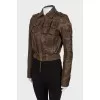 Distressed leather jacket