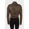 Distressed leather jacket
