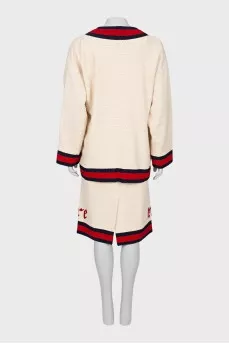 Woven skirt suit with tag