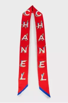 Silk scarf with signature print