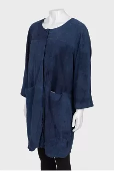 Blue cardigan with pockets