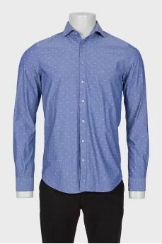 Men's blue printed shirt