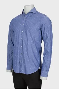 Men's blue printed shirt