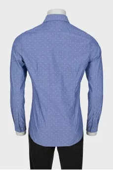 Men's blue printed shirt