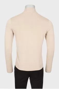 Men's beige jumper with zipper
