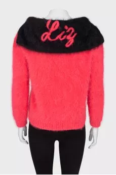 Two-tone high pile sweater