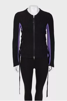 Two-color jumper with side decor