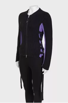 Two-color jumper with side decor