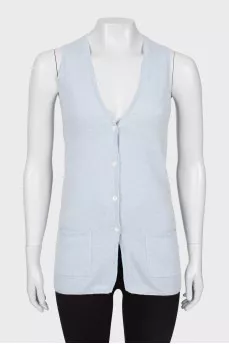 Cashmere light blue cardigan