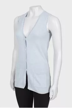 Cashmere light blue cardigan