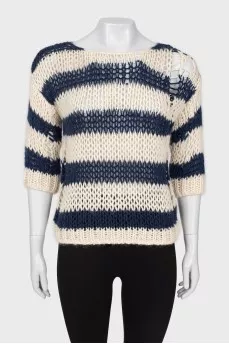 Knitted striped sweater