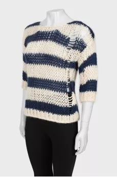 Knitted striped sweater