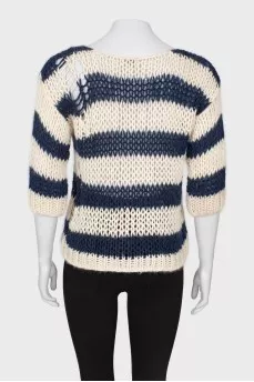 Knitted striped sweater