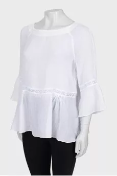 Translucent loose-fitting blouse