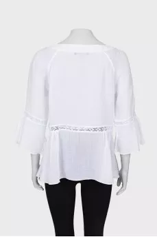 Translucent loose-fitting blouse