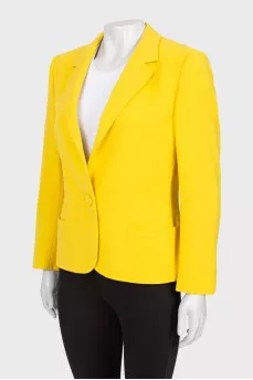 Yellow button down jacket