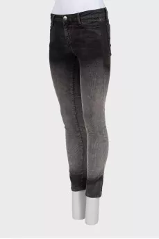 Corduroy jeans with gradient print