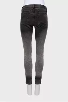 Corduroy jeans with gradient print