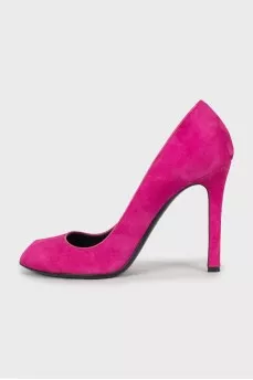 Open toe suede shoes