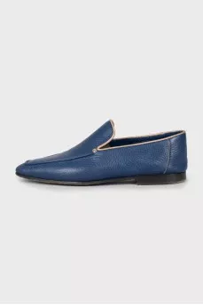 Men's blue leather shoes