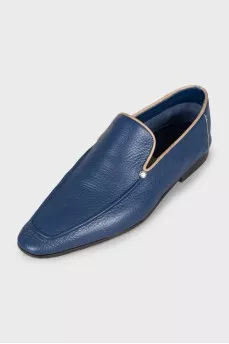 Men's blue leather shoes