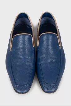 Men's blue leather shoes