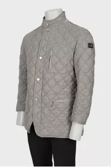 Men's gray quilted jacket