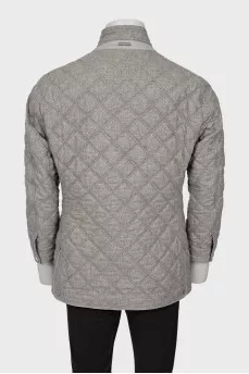 Men's gray quilted jacket