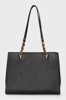 Leather bag with golden keyring